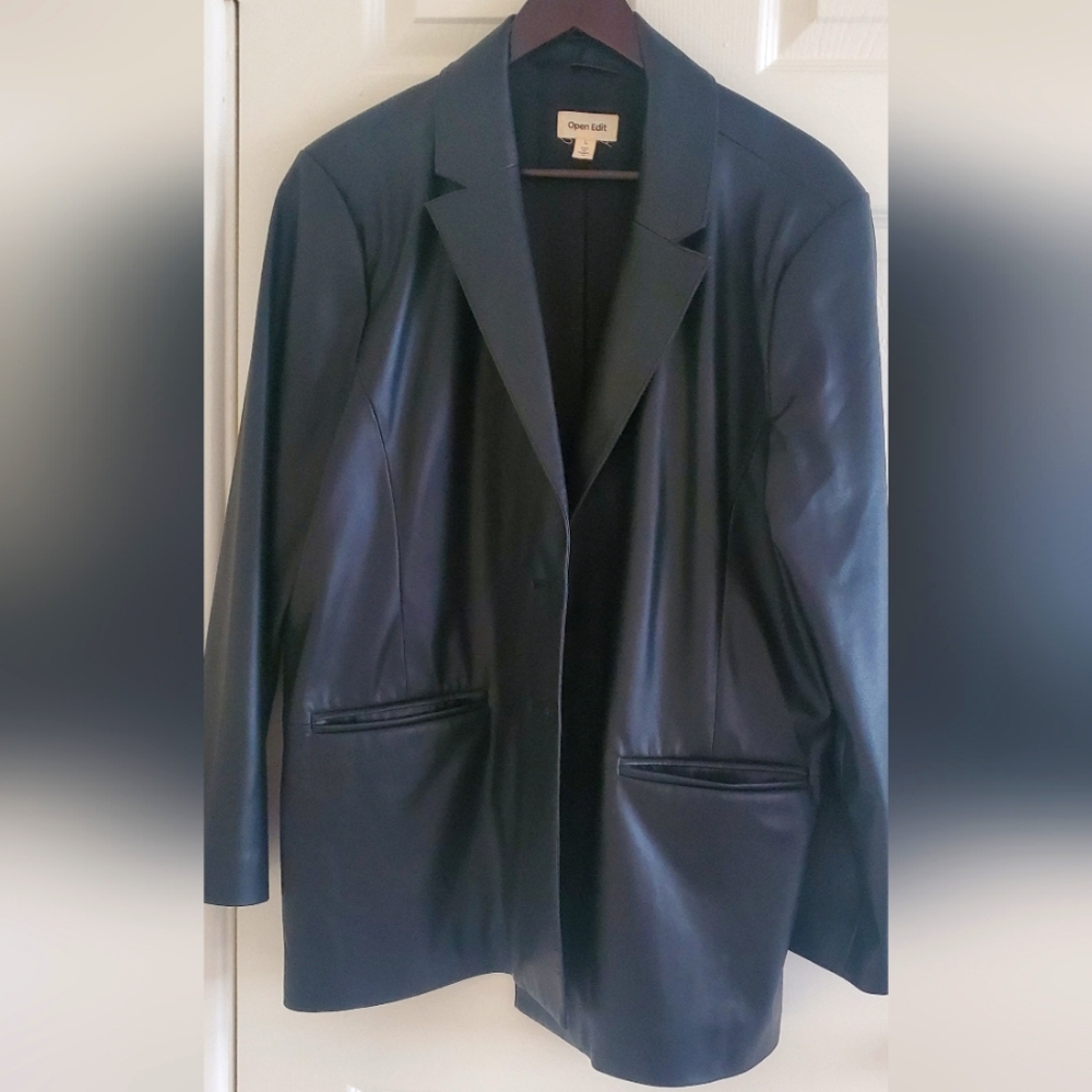 Vegan leather blazer